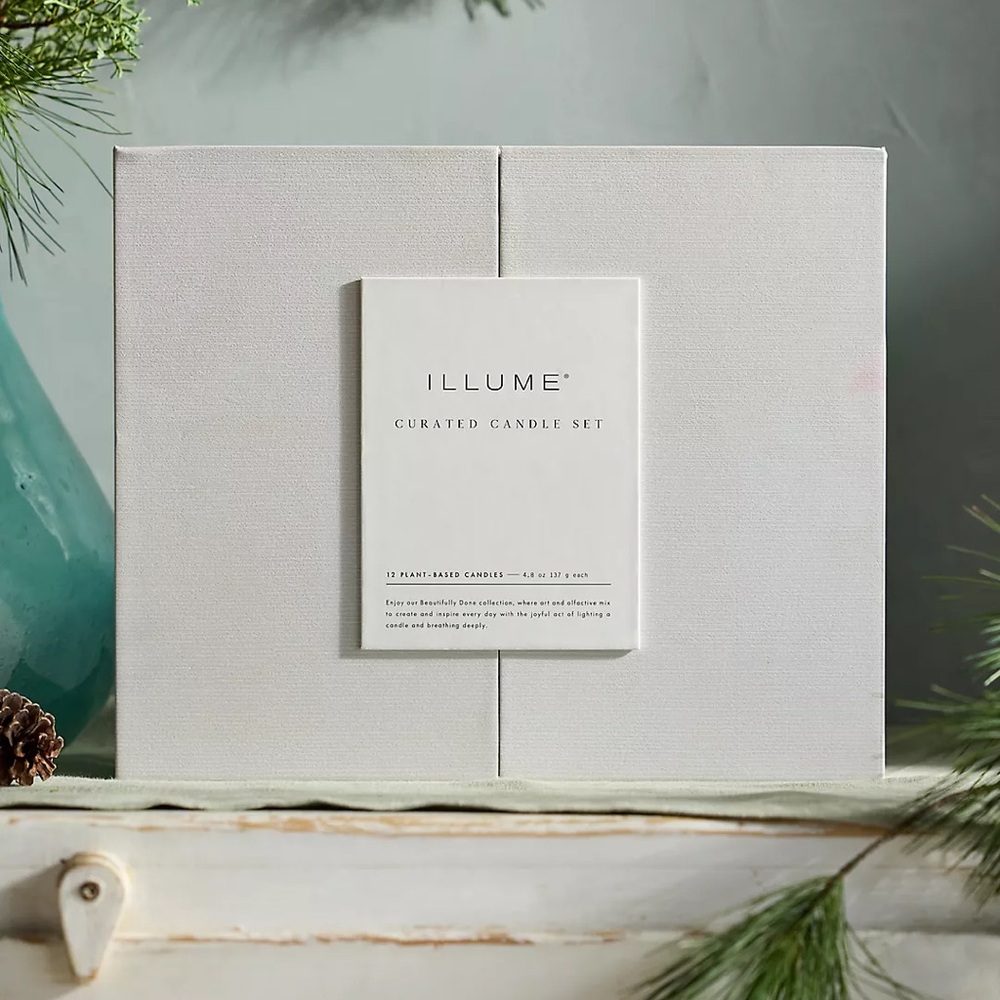 NWT/NIB Illume Frosted Glass Soy Candle Advent Box Set from Anthropologie- 4.8oz - Picture 2 of 5